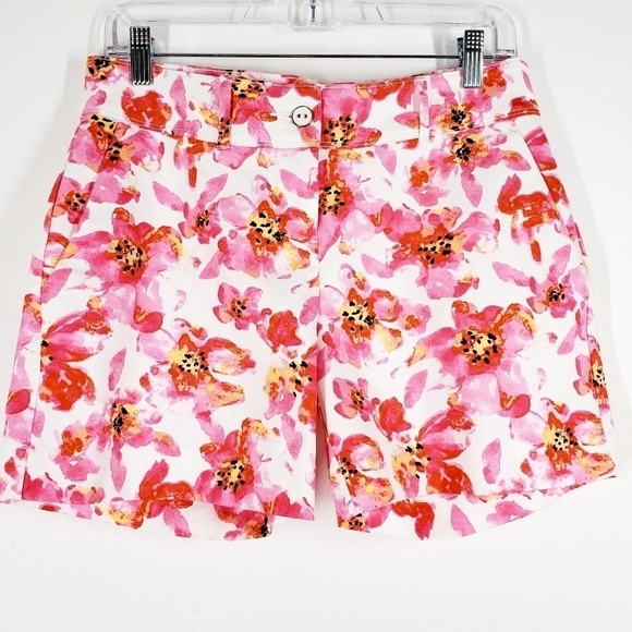 ISAAC MIZRAHI FLORAL SHORTS - Picture 1 of 7